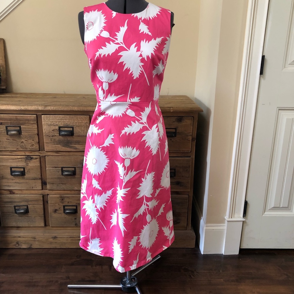 Isaac MIZRAHI Live A-Line Floral Pink White Dress